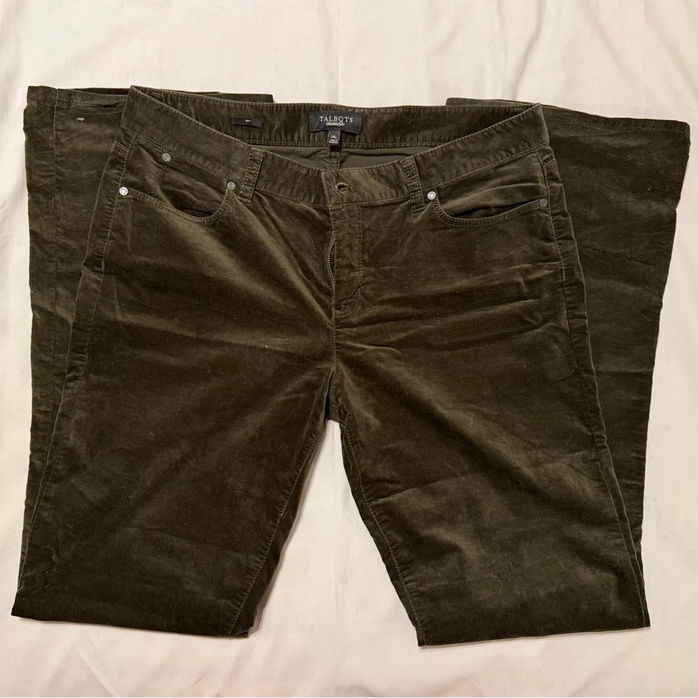 Talbots Women's Olive Corduroy Boot Cut Pants